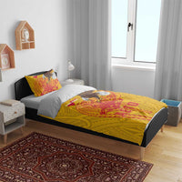 American Samoa Fautasi Race Bedding Set Aeto Pago Pago with Eagle Samoan Tribal Patterns