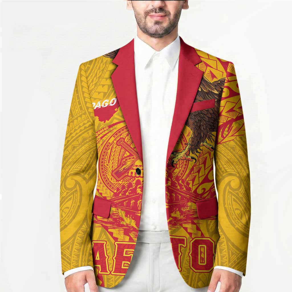 Personalized American Samoa Fautasi Race Blazer Aeto Pago Pago with Eagle Samoan Tribal Patterns