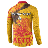 Personalized American Samoa Fautasi Race Button Sweatshirt Aeto Pago Pago with Eagle Samoan Tribal Patterns