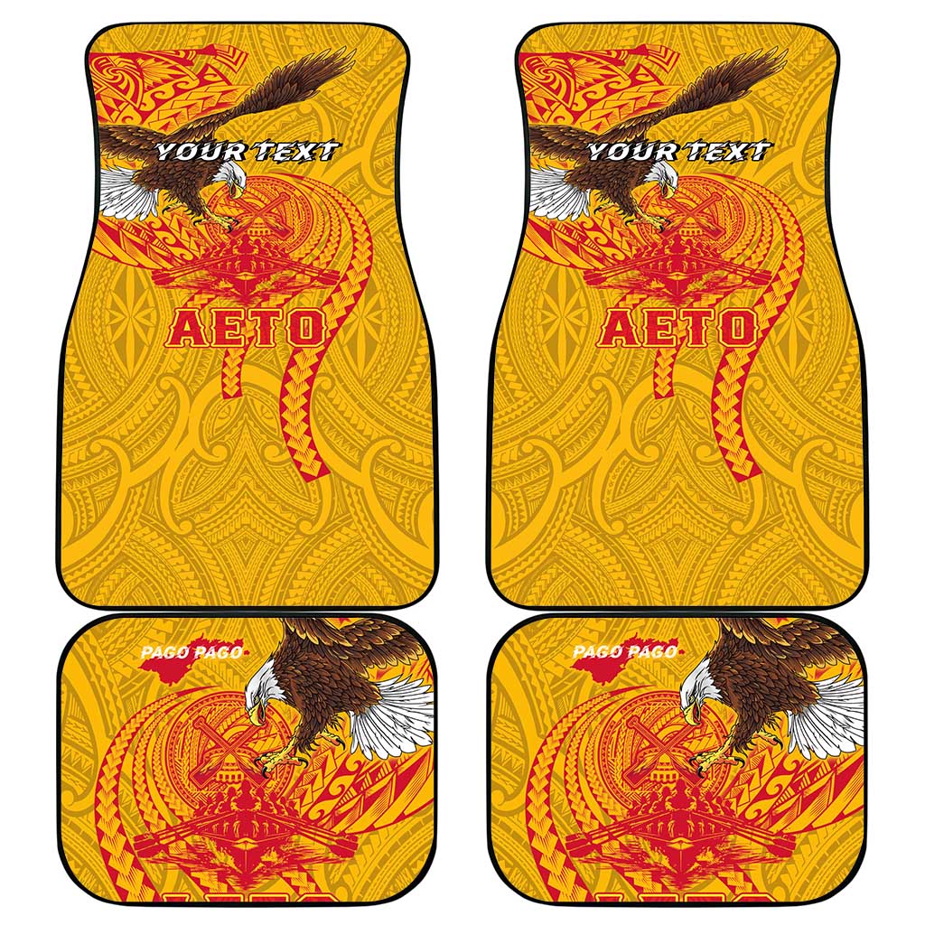 Personalized American Samoa Fautasi Race Car Mats Aeto Pago Pago with Eagle Samoan Tribal Patterns