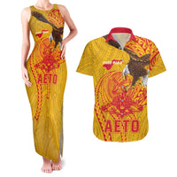 Personalized American Samoa Fautasi Race Couples Matching Tank Maxi Dress and Hawaiian Shirt Aeto Pago Pago with Eagle Samoan Tribal Patterns LT03 Multicolor - Polynesian Pride