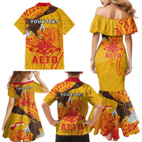 Personalized American Samoa Fautasi Race Family Matching Mermaid Dress and Hawaiian Shirt Aeto Pago Pago with Eagle Samoan Tribal Patterns LT03 - Polynesian Pride