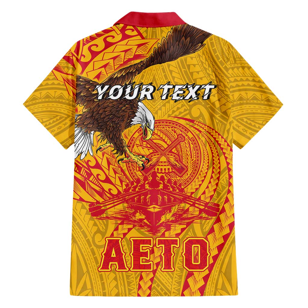 Personalized American Samoa Fautasi Race Family Matching Puletasi and Hawaiian Shirt Aeto Pago Pago with Eagle Samoan Tribal Patterns LT03 - Polynesian Pride