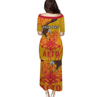 Personalized American Samoa Fautasi Race Family Matching Puletasi and Hawaiian Shirt Aeto Pago Pago with Eagle Samoan Tribal Patterns LT03 - Polynesian Pride