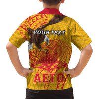 Personalized American Samoa Fautasi Race Family Matching Summer Maxi Dress and Hawaiian Shirt Aeto Pago Pago with Eagle Samoan Tribal Patterns LT03 - Polynesian Pride