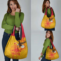 American Samoa Fautasi Race Grocery Bag Aeto Pago Pago with Eagle Samoan Tribal Patterns