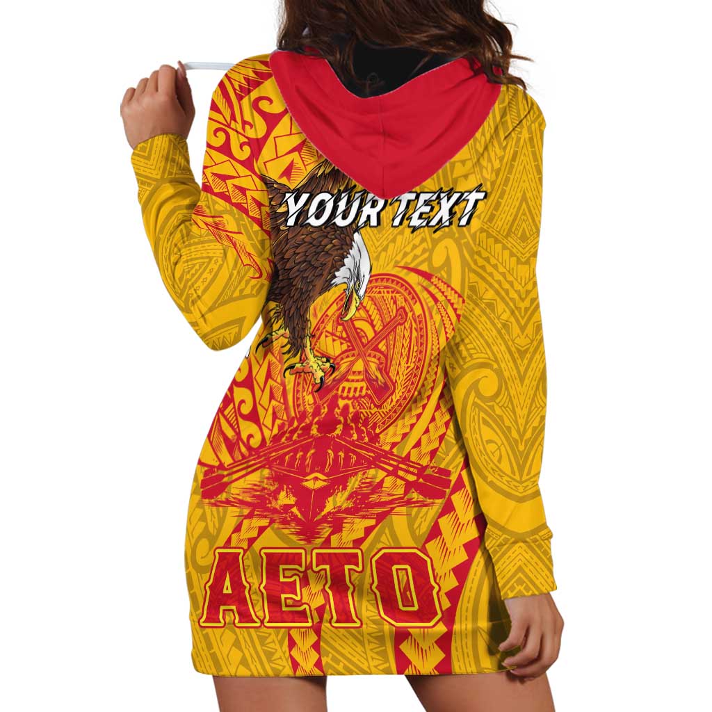 Personalized American Samoa Fautasi Race Hoodie Dress Aeto Pago Pago with Eagle Samoan Tribal Patterns