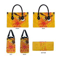 American Samoa Fautasi Race Leather Bag Aeto Pago Pago with Eagle Samoan Tribal Patterns