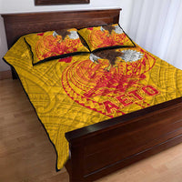 American Samoa Fautasi Race Quilt Bed Set Aeto Pago Pago with Eagle Samoan Tribal Patterns LT03 - Polynesian Pride