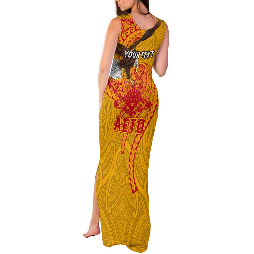 Personalized American Samoa Fautasi Race Tank Maxi Dress Aeto Pago Pago with Eagle Samoan Tribal Patterns