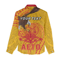 Personalized American Samoa Fautasi Race Women Casual Shirt Aeto Pago Pago with Eagle Samoan Tribal Patterns