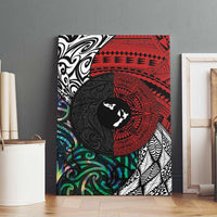 Tonga and New Zealand Together Canvas Wall Art Tongan Kupesi Ngatu Tattoo and Maori Paua Shell Pattern LT03 - Polynesian Pride