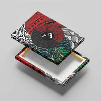 Tonga and New Zealand Together Canvas Wall Art Tongan Kupesi Ngatu Tattoo and Maori Paua Shell Pattern LT03 - Polynesian Pride