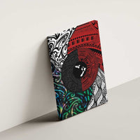 Tonga and New Zealand Together Canvas Wall Art Tongan Kupesi Ngatu Tattoo and Maori Paua Shell Pattern LT03 - Polynesian Pride