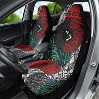 Tonga and New Zealand Together Car Seat Cover Tongan Kupesi Ngatu Tattoo and Maori Paua Shell Pattern LT03 - Polynesian Pride