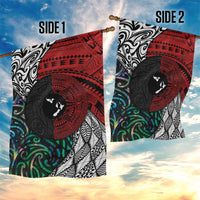Tonga and New Zealand Together Garden Flag Tongan Kupesi Ngatu Tattoo and Maori Paua Shell Pattern LT03 - Polynesian Pride