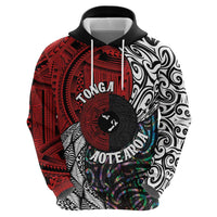Tonga and New Zealand Together Hoodie Tongan Kupesi Ngatu Tattoo and Maori Paua Shell Pattern LT03 - Polynesian Pride