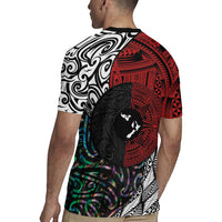 Tonga and New Zealand Together Rugby Jersey Tongan Kupesi Ngatu Tattoo and Maori Paua Shell Pattern LT03 - Polynesian Pride