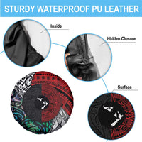 Tonga and New Zealand Together Spare Tire Cover Tongan Kupesi Ngatu Tattoo and Maori Paua Shell Pattern LT03 - Polynesian Pride