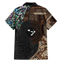 Samoa and New Zealand Together Family Matching Tank Maxi Dress and Hawaiian Shirt Siapo Motif and Maori Paua Shell Pattern LT03 - Polynesian Pride