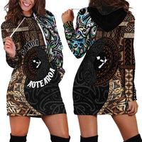 Samoa and New Zealand Together Hoodie Dress Siapo Motif and Maori Paua Shell Pattern LT03 - Polynesian Pride