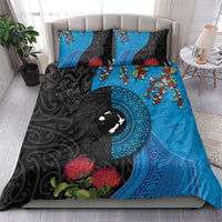 Fiji and New Zealand Together Bedding Set Tapa Maori Tattoo mix Tagimoucia and Pohutukawa LT03 - Polynesian Pride