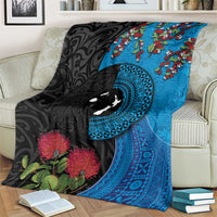 Fiji and New Zealand Together Blanket Tapa Maori Tattoo mix Tagimoucia and Pohutukawa LT03 - Polynesian Pride