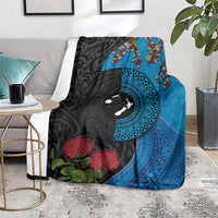 Fiji and New Zealand Together Blanket Tapa Maori Tattoo mix Tagimoucia and Pohutukawa LT03 - Polynesian Pride