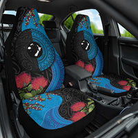 Fiji and New Zealand Together Car Seat Cover Tapa Maori Tattoo mix Tagimoucia and Pohutukawa LT03 One Size Black - Polynesian Pride