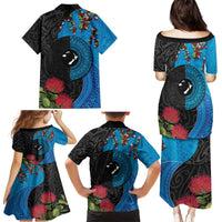 Fiji and New Zealand Together Family Matching Puletasi and Hawaiian Shirt Tapa Maori Tattoo mix Tagimoucia and Pohutukawa LT03 - Polynesian Pride