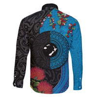 Fiji and New Zealand Together Family Matching Puletasi and Hawaiian Shirt Tapa Maori Tattoo mix Tagimoucia and Pohutukawa LT03 - Polynesian Pride
