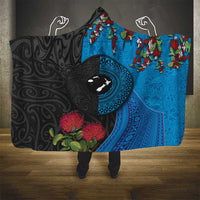Fiji and New Zealand Together Hooded Blanket Tapa Maori Tattoo mix Tagimoucia and Pohutukawa LT03 - Polynesian Pride