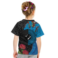 Fiji and New Zealand Together Kid T Shirt Tapa Maori Tattoo mix Tagimoucia and Pohutukawa LT03 - Polynesian Pride