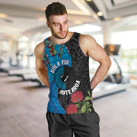Fiji and New Zealand Together Men Tank Top Tapa Maori Tattoo mix Tagimoucia and Pohutukawa LT03 Black - Polynesian Pride