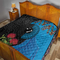 Fiji and New Zealand Together Quilt Tapa Maori Tattoo mix Tagimoucia and Pohutukawa LT03 - Polynesian Pride