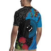 Fiji and New Zealand Together Rugby Jersey Tapa Maori Tattoo mix Tagimoucia and Pohutukawa LT03 - Polynesian Pride
