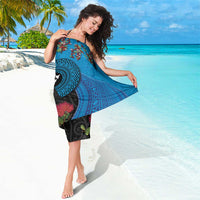 Fiji and New Zealand Together Sarong Tapa Maori Tattoo mix Tagimoucia and Pohutukawa LT03 - Polynesian Pride
