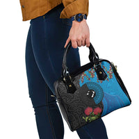 Fiji and New Zealand Together Shoulder Handbag Tapa Maori Tattoo mix Tagimoucia and Pohutukawa LT03 - Polynesian Pride