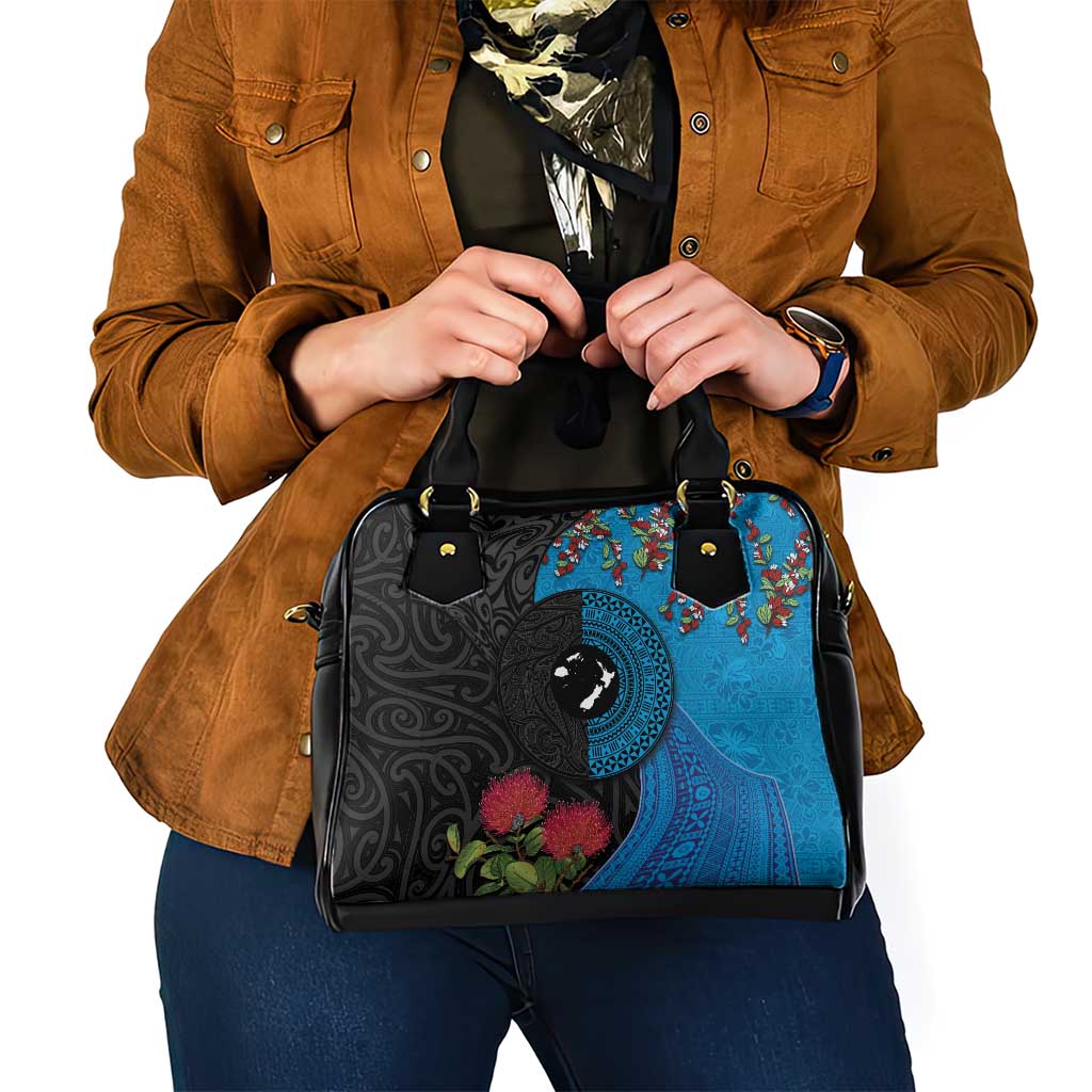 Fiji and New Zealand Together Shoulder Handbag Tapa Maori Tattoo mix Tagimoucia and Pohutukawa LT03 - Polynesian Pride