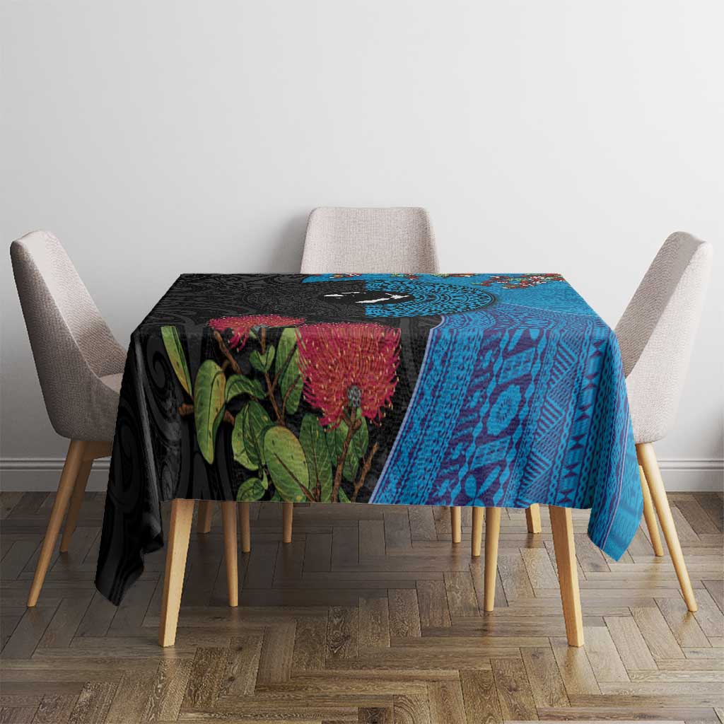 Fiji and New Zealand Together Tablecloth Tapa Maori Tattoo mix Tagimoucia and Pohutukawa LT03 - Polynesian Pride