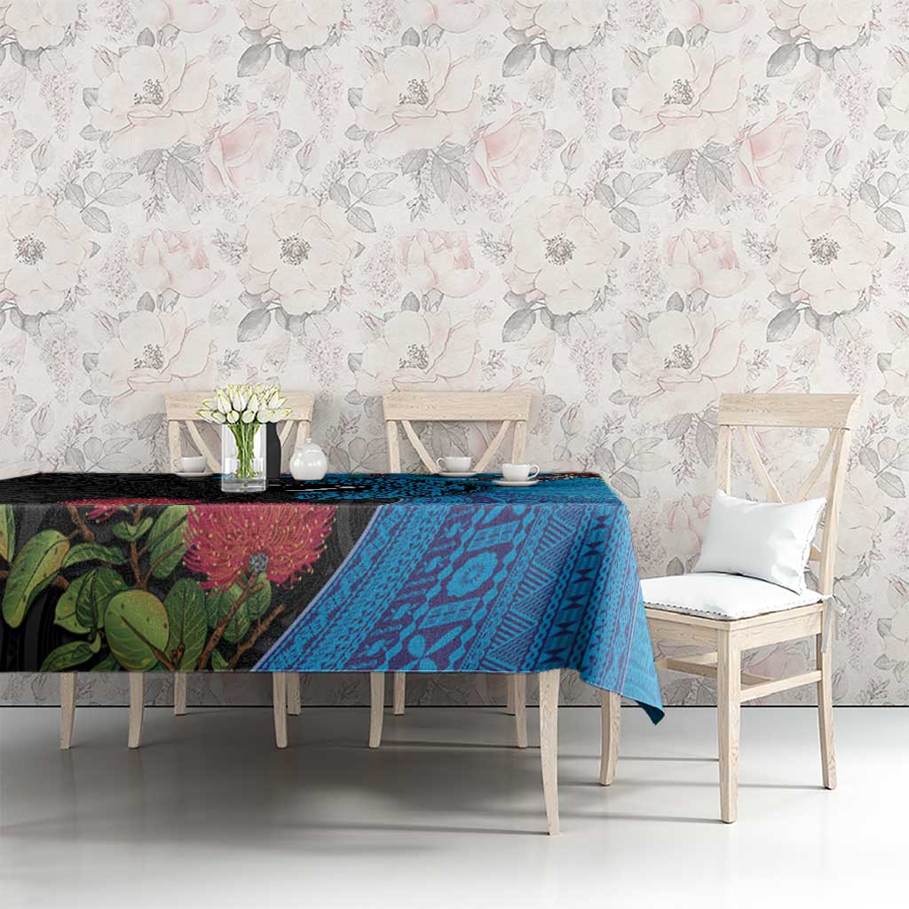Fiji and New Zealand Together Tablecloth Tapa Maori Tattoo mix Tagimoucia and Pohutukawa LT03 - Polynesian Pride