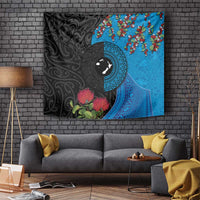 Fiji and New Zealand Together Tapestry Tapa Maori Tattoo mix Tagimoucia and Pohutukawa LT03 - Polynesian Pride