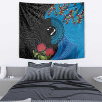 Fiji and New Zealand Together Tapestry Tapa Maori Tattoo mix Tagimoucia and Pohutukawa LT03 - Polynesian Pride