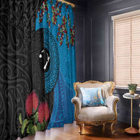 Fiji and New Zealand Together Window Curtain Tapa Maori Tattoo mix Tagimoucia and Pohutukawa LT03 - Polynesian Pride