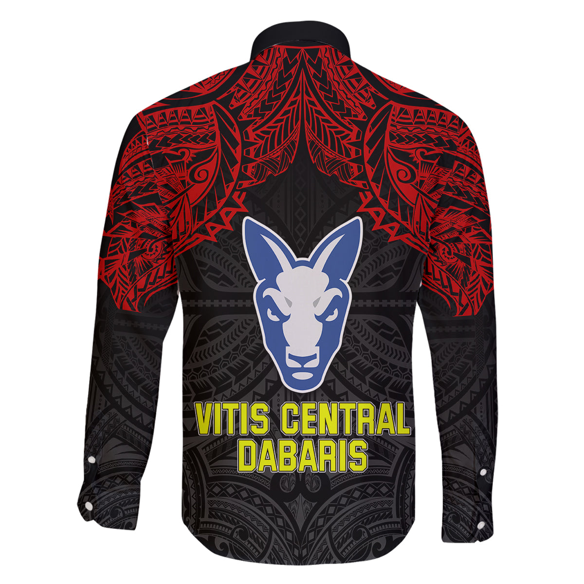 Vitis Central Dabaris Rugby Family Matching Off Shoulder Long Sleeve Dress and Hawaiian Shirt Papua New Guinea Polynesian Tattoo LT03 - Polynesian Pride