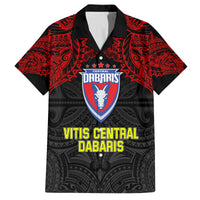 Custom Vitis Central Dabaris Rugby Family Matching Off Shoulder Short Dress and Hawaiian Shirt Papua New Guinea Polynesian Tattoo LT03 Dad's Shirt - Short Sleeve Red - Polynesian Pride