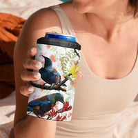 New Zealand Pohutukawa Tui Bird 4 in 1 Can Cooler Tumbler Kowhai Version LT03 - Polynesian Pride