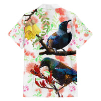 New Zealand Pohutukawa Tui Bird Family Matching Summer Maxi Dress and Hawaiian Shirt Kowhai Version LT03 - Polynesian Pride