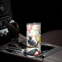 New Zealand Pohutukawa Tui Bird Skinny Tumbler Kowhai Version LT03 - Polynesian Pride