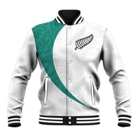 Custom New Zealand Football Baseball Jacket Go All Silver Ferns - Towards World Cup 2026 LT03 Unisex White - Polynesian Pride